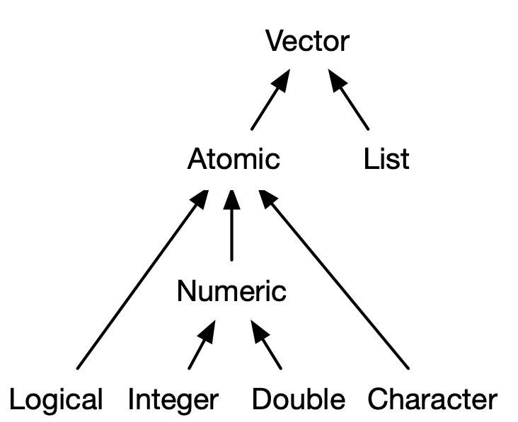 Relação entre os diferentes tipos de vetores atômicos.